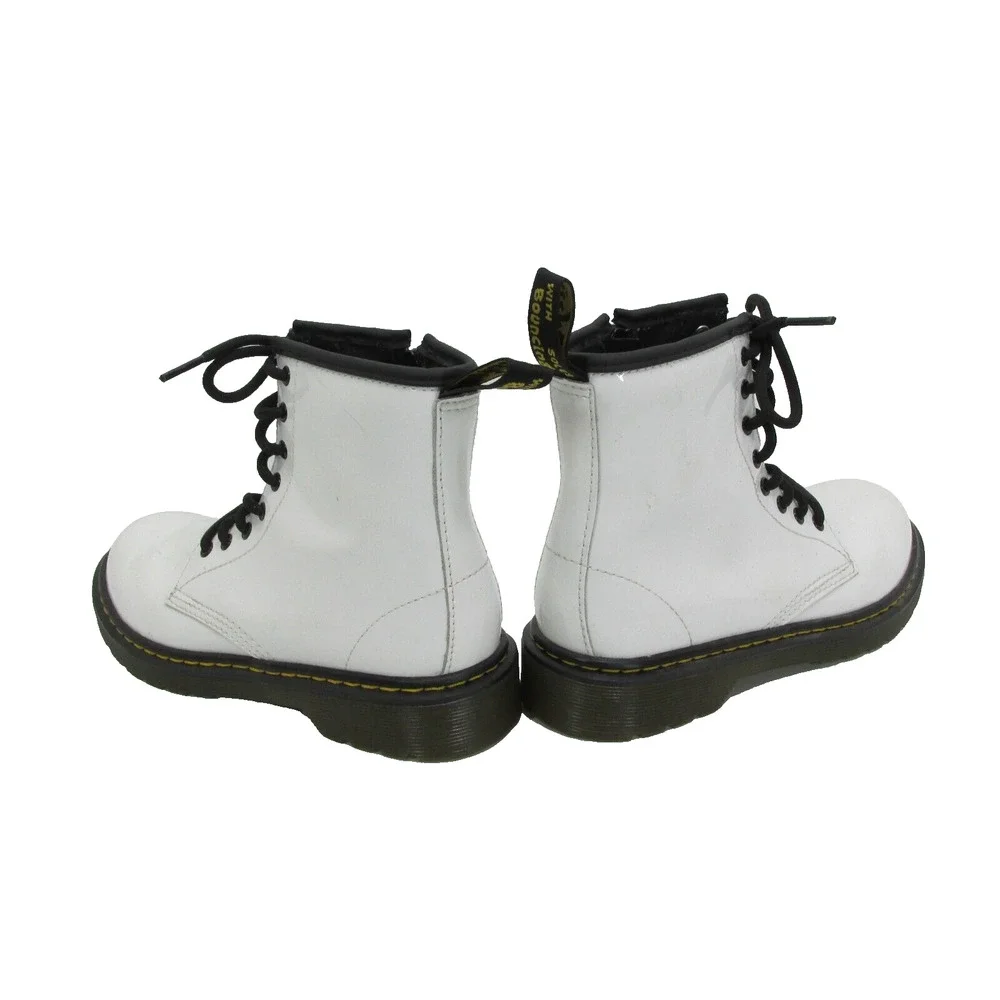 Doc Dr. Martens 1460 J SLIGHTLY USED White Leather Boots  US Size 3  34 EU UK 2